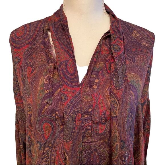 Ralph Lauren Polo Long Sleeve Paisley Blouse Size Small - Picture 4 of 9